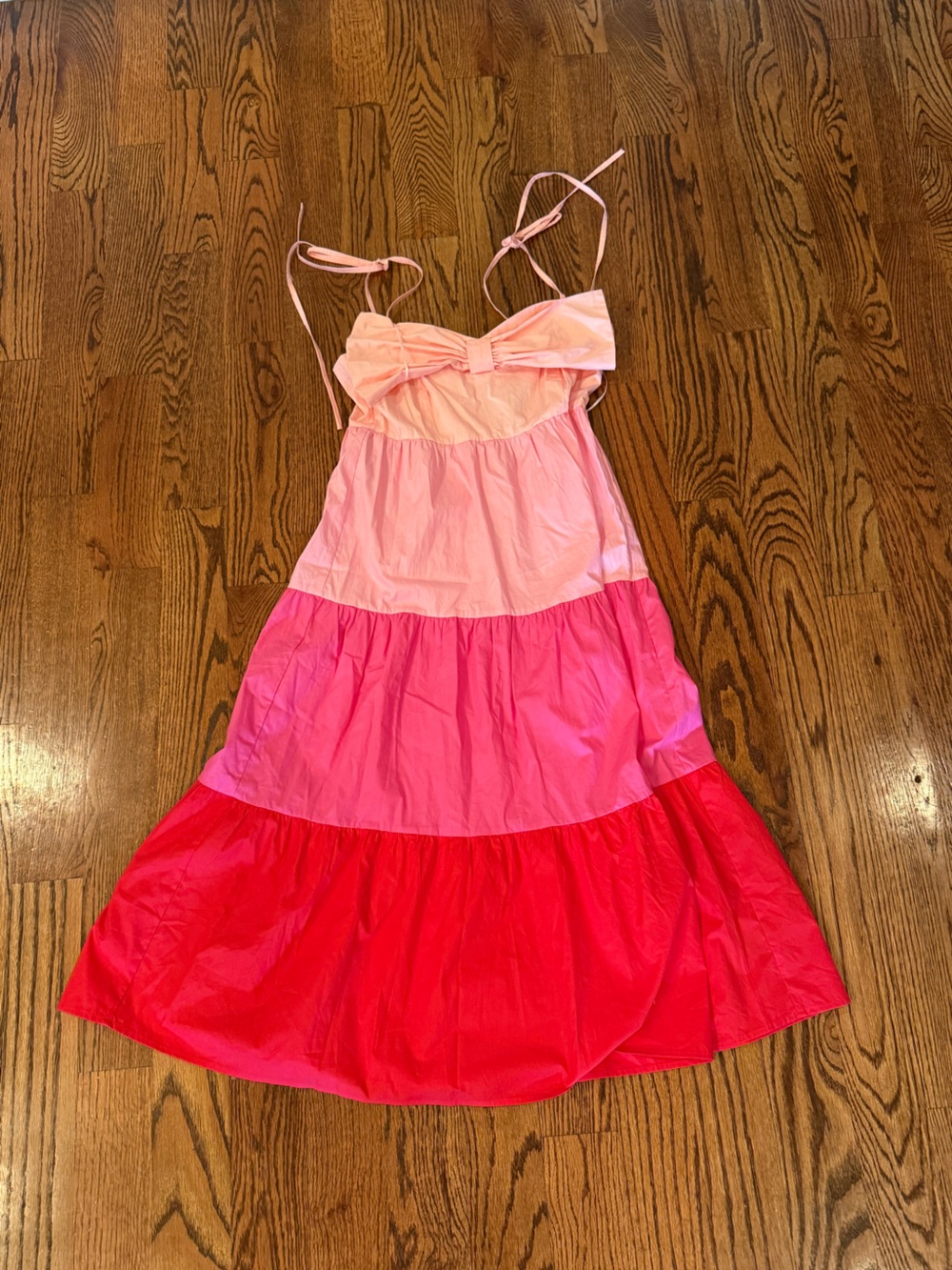 Tiered Pink Ombre Sundress with Bow Detail